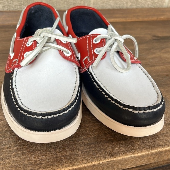 NWOT Paraboot x Dooney & Bourke Marine Loafers Red White Navy – Youth 4/5 - Picture 5 of 14